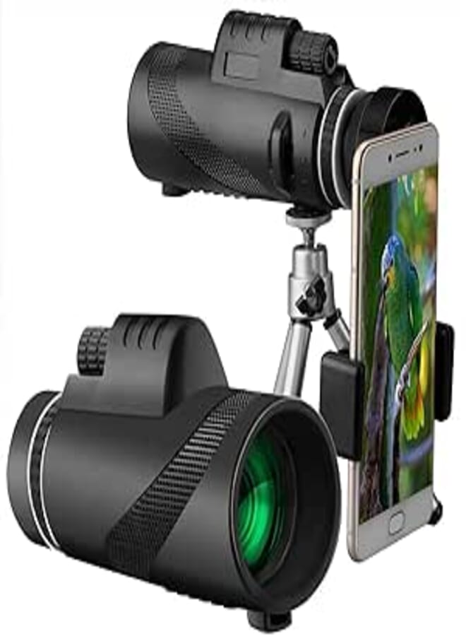 Generic 40x60 High Power Monocular Telescope with BAK4 Prism FMC Lens, Waterproof, Smartphone Holder, Tripod, Beginner, Unisex, Adults, Outdoor Enthusiasts, Wildlife Watchers